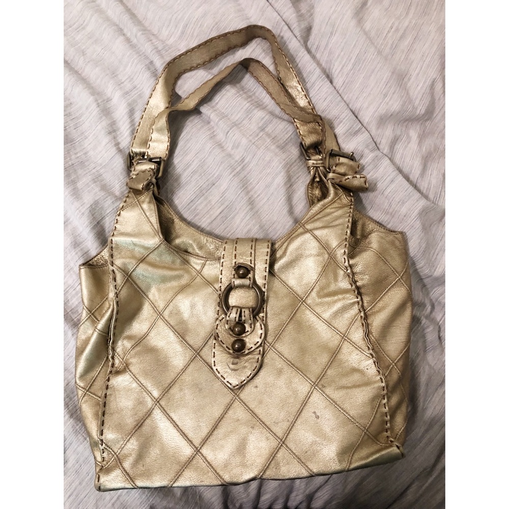 carla mancini gold bag metallic